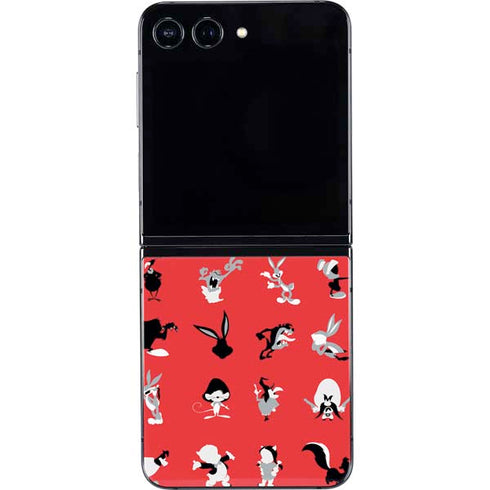 Looney Tunes Identity Red Pattern Galaxy Z Flip5 5G Skin