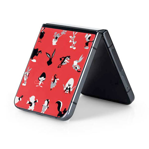Looney Tunes Identity Red Pattern Galaxy Z Flip5 5G Skin