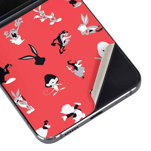 Looney Tunes Identity Red Pattern Galaxy Z Flip5 5G Skin