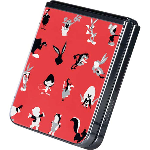 Looney Tunes Identity Red Pattern Galaxy Z Flip5 5G Skin