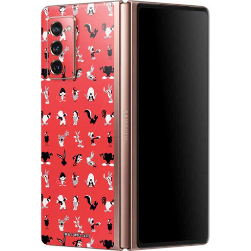 Looney Tunes Identity Red Pattern Galaxy Z Fold2 5G Skin