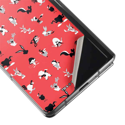 Looney Tunes Identity Red Pattern Galaxy Z Fold2 5G Skin