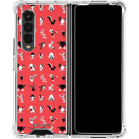 Looney Tunes Identity Red Pattern Galaxy Z Fold4 5G Clear Case