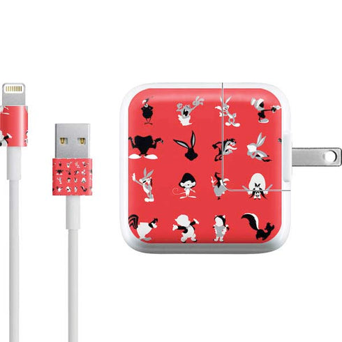 Looney Tunes Identity Red Pattern iPad Charger (10W USB) Skin