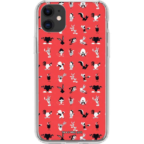 Looney Tunes Identity Red Pattern iPhone 11 Clear Case