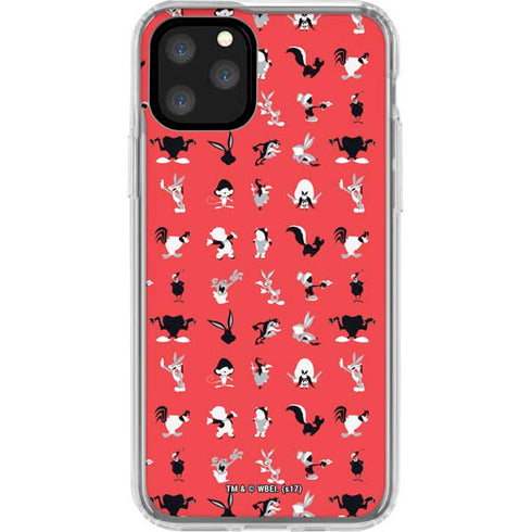 Looney Tunes Identity Red Pattern iPhone 11 Pro Clear Case