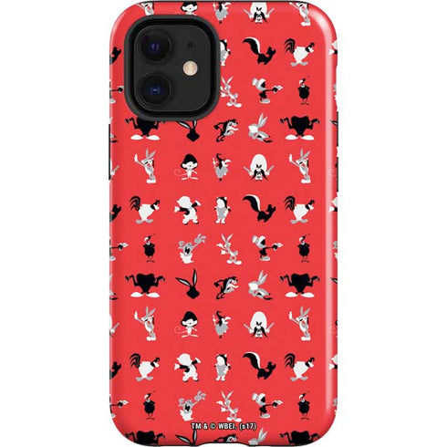 Looney Tunes Identity Red Pattern iPhone 12 Mini Impact Case