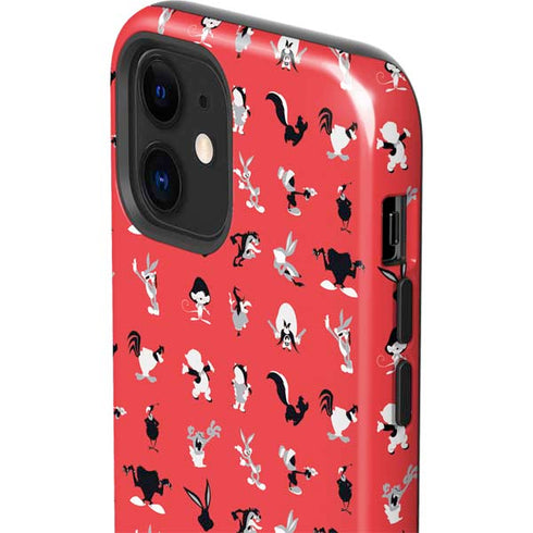 Looney Tunes Identity Red Pattern iPhone 12 Mini Impact Case