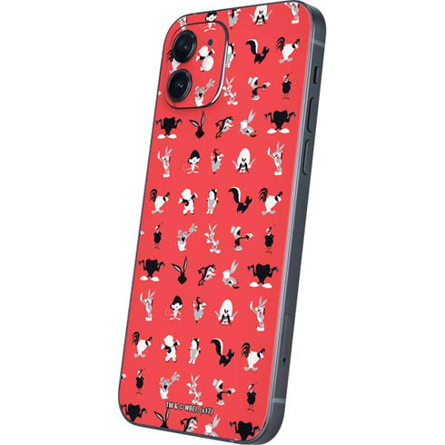 Looney Tunes Identity Red Pattern iPhone 12 Mini Skin