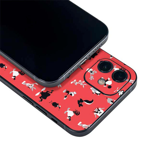 Looney Tunes Identity Red Pattern iPhone 12 Mini Skin