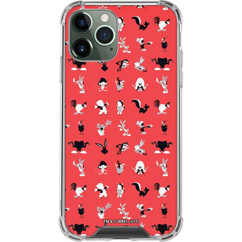 Looney Tunes Identity Red Pattern iPhone 12 Pro Clear Case