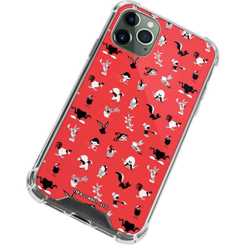 Looney Tunes Identity Red Pattern iPhone 12 Pro Clear Case