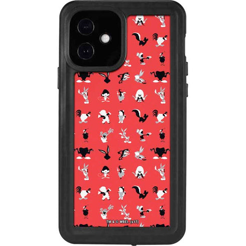 Looney Tunes Identity Red Pattern iPhone 12 Waterproof Case
