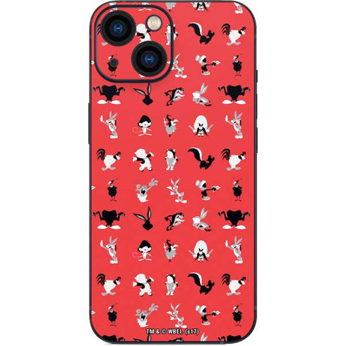 Looney Tunes Identity Red Pattern iPhone 13 Mini Skin