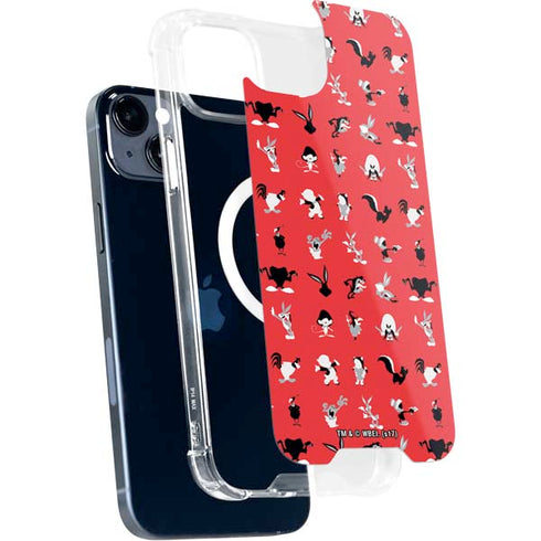 Looney Tunes Identity Red Pattern iPhone 15 Plus MagSafe Case