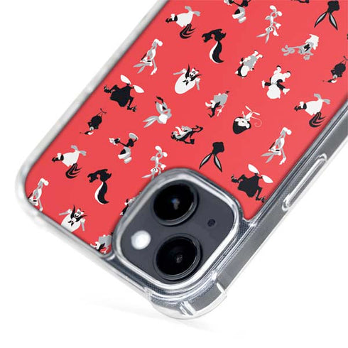 Looney Tunes Identity Red Pattern iPhone 15 Plus MagSafe Case