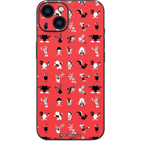 Looney Tunes Identity Red Pattern iPhone 15 Plus Skin