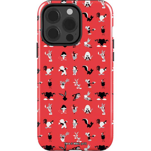 Looney Tunes Identity Red Pattern iPhone 15 Pro Impact Case