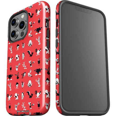 Looney Tunes Identity Red Pattern iPhone 15 Pro Impact Case