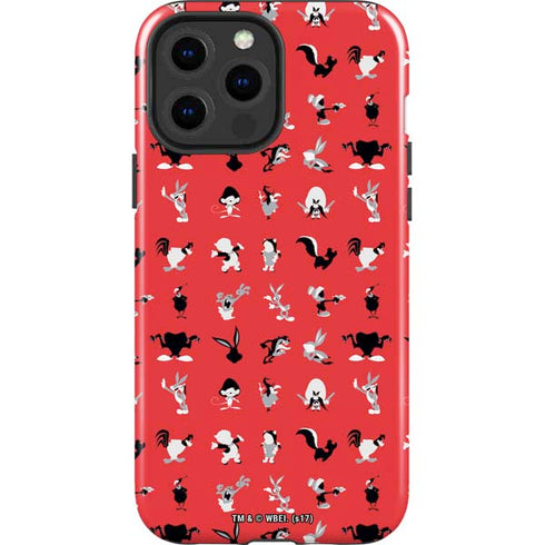 Looney Tunes Identity Red Pattern iPhone 15 Pro Max Impact Case