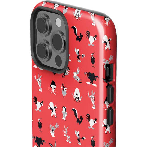 Looney Tunes Identity Red Pattern iPhone 15 Pro Max Impact Case