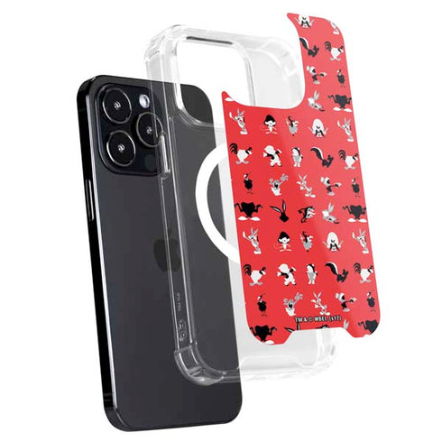 Looney Tunes Identity Red Pattern iPhone 15 Pro Max MagSafe Case