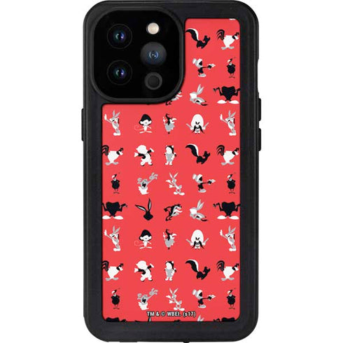 Looney Tunes Identity Red Pattern iPhone 14 Pro Max Waterproof Case