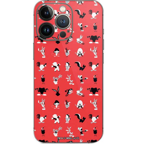 Looney Tunes Identity Red Pattern iPhone 14 Pro Skin