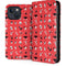 Looney Tunes Identity Red Pattern iPhone 15 Plus Folio Case
