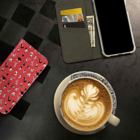 Looney Tunes Identity Red Pattern iPhone 15 Pro Folio Case