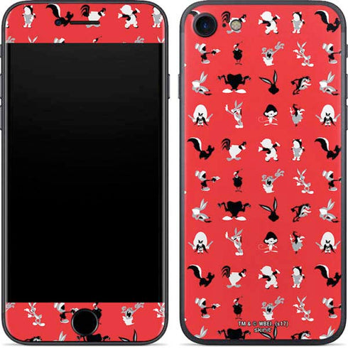Looney Tunes Identity Red Pattern iPhone 8 Skin