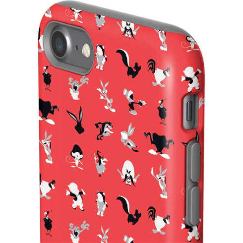 Looney Tunes Identity Red Pattern iPhone SE (2nd & 3rd Gen) Pro Case