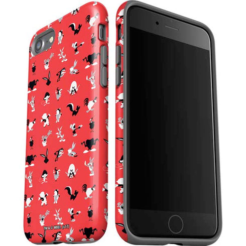 Looney Tunes Identity Red Pattern iPhone SE (2nd & 3rd Gen) Pro Case