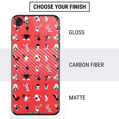Looney Tunes Identity Red Pattern iPhone SE (2nd & 3rd Gen) Skin