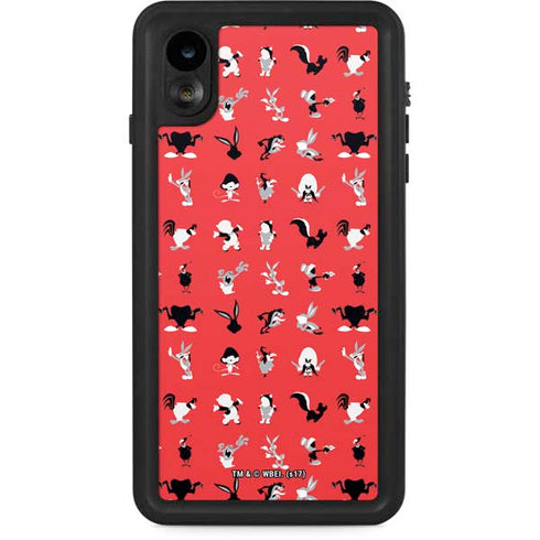 Looney Tunes Identity Red Pattern iPhone XR Waterproof Case