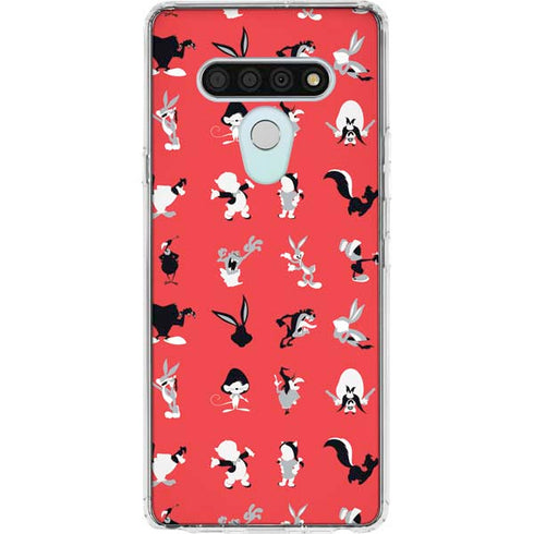 Looney Tunes Identity Red Pattern LG Stylo 6 Clear Case