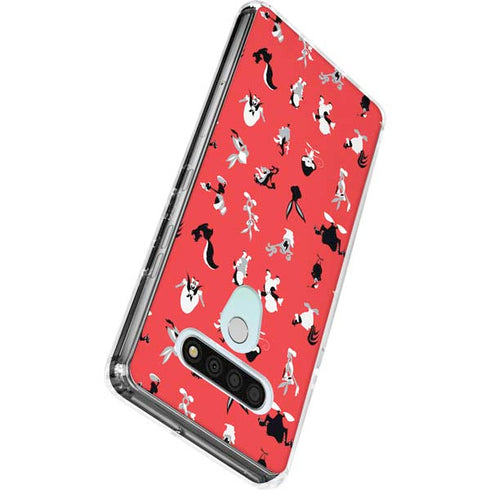 Looney Tunes Identity Red Pattern LG Stylo 6 Clear Case