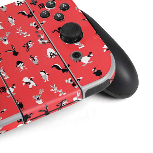 Looney Tunes Identity Red Pattern Nintendo Switch OLED (2021) Skin