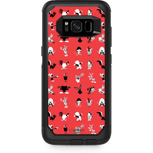 Looney Tunes Identity Red Pattern Otterbox Commuter Galaxy Skin