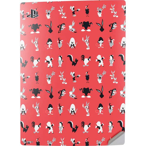 Looney Tunes Identity Red Pattern PS5 Digital Edition Console Skin