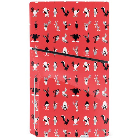Looney Tunes Identity Red Pattern PS5 Slim Disk Bundle Skin