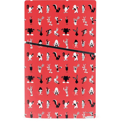 Looney Tunes Identity Red Pattern PS5 Slim Digital Edition Bundle Skin