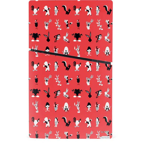 Looney Tunes Identity Red Pattern PS5 Slim Digital Edition Console Skin