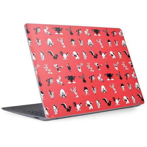 Looney Tunes Identity Red Pattern Surface Laptop 3 13.5in Skin