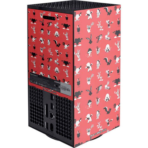 Looney Tunes Identity Red Pattern Xbox Series X Console Skin