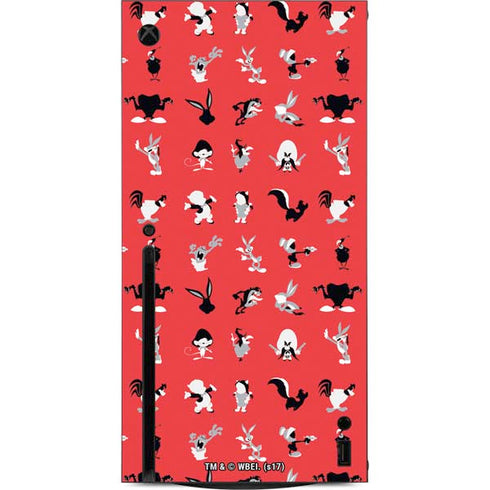 Looney Tunes Identity Red Pattern Xbox Series X Console Skin