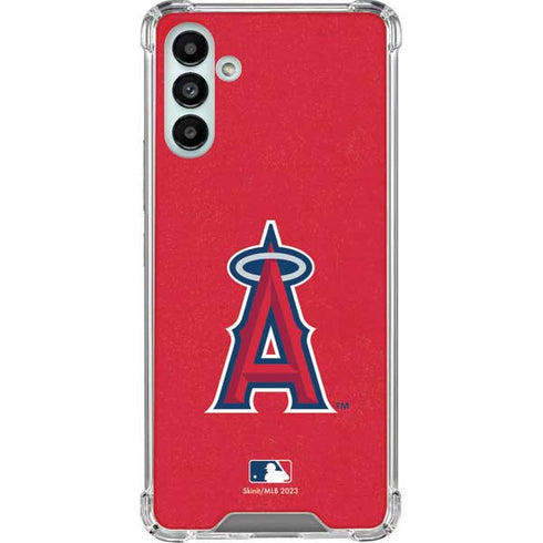MLB Los Angeles Angels - Solid Distressed Galaxy A13 5G Clear Case