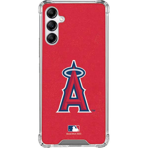 MLB Los Angeles Angels - Solid Distressed Galaxy A14 5G Clear Case