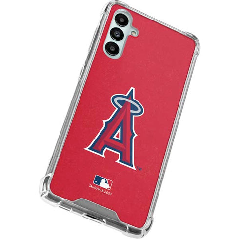 MLB Los Angeles Angels - Solid Distressed Galaxy A14 5G Clear Case