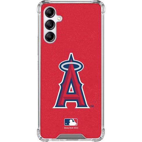 MLB Los Angeles Angels - Solid Distressed Galaxy A15 5G Clear Case